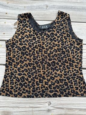 Leopard-Print Sleeveless Camisole in Brown